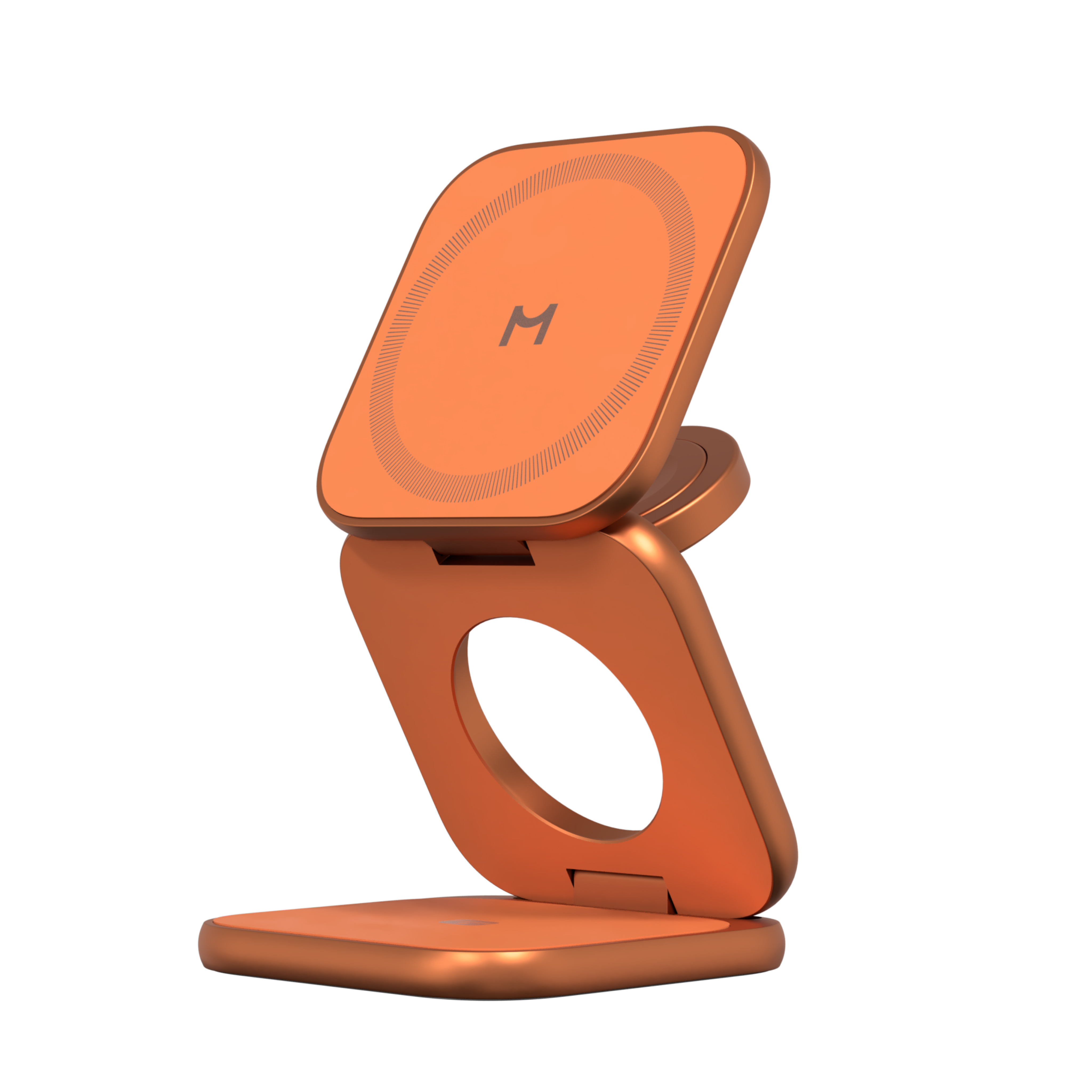Складное беспроводное зарядное устройство 3 в 1 Magssory Fold Ultra для Apple Orange, Оранжевый — WCH083 o 1